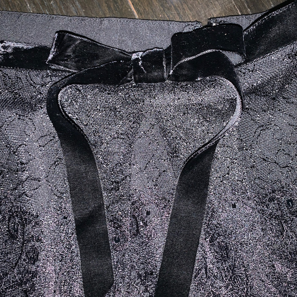 Ann Taylor Black Lace Skirt Pencil Sequin 0P S NEW - Picture 2 of 8